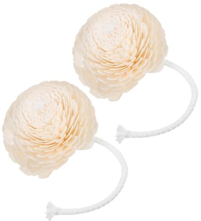 SAFIGLE 2Pcs Flower Essential Oil Diffuser with Bendable Cotton Rope for Home, Office and Car - Faux Flower Head Fragrance Diffuser Decorative Blossom for Home Office