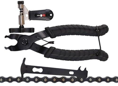 Fahrradkettentrenner, Aluminium-Fahrradkettenglied – Fahrradkettendemontagewerkzeug – Multifunktionales Fahrradreparaturset, Kettenschneider, Kettenverbinder, Kit