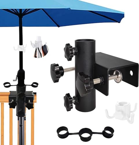 TUIBEIDAMAI Sonnenschirmhalter Balkongeländer Einstellbar,Platzsparende Sonnenschirm Halterung Balkon Ø40mm,Schirmhalterung Balkongeländer,Sonnenschirmständer,Geeignet für maximale Breite 6cm