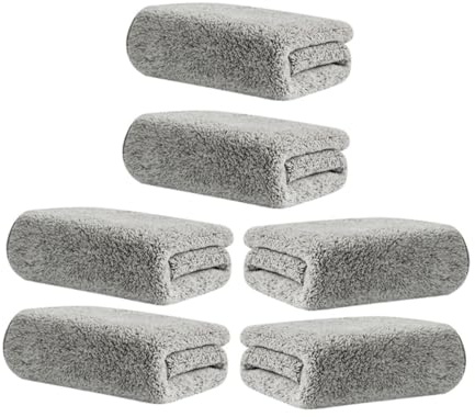 BCOATH 6Pcs Microfiber Dish Towels Highly Absorbent Dishcloths for Efficient Kitchen Cleaning Durable and Reusable for Oil and Water Stains Light Grey