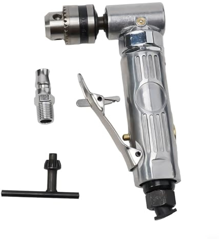 EffiFish Taladro neumático de ángulo recto, taladro de codo de 90 grados, portabrocas de 1/4 pulgadas, alta velocidad, 15000 RPM para espacios estrechos, herramientas de taller