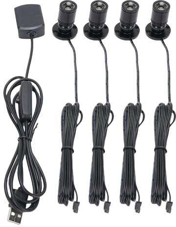 AUNMAS Luce Mini Spot a LED, Piccola Luce di Accento per Parete Interno Rotabile per Dipinti di Pittura Immagini di Piante Gioielli