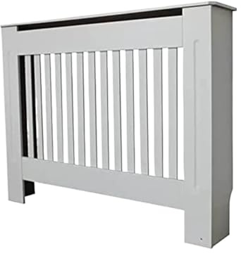 YGLEEULI Radiatore A Doghe Moderno A Copritermosifone in Legno Bianco in MDF Riscaldamento A Parete for Soggiorno Camera da Letto Cucina Copriradiatori Design(M)