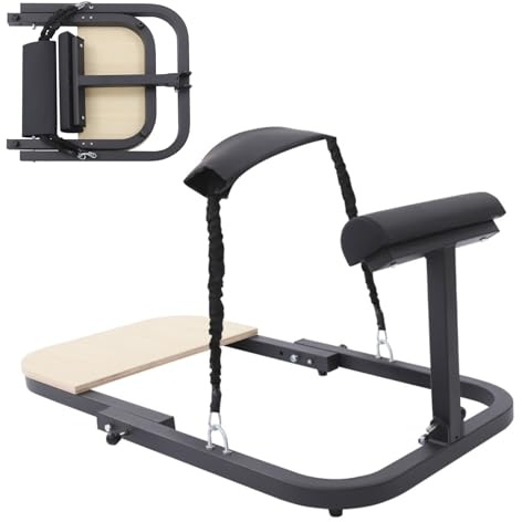 DAOHHFO Professionelle Hüftstemmmaschine Trainingsgerät für die Hüfte für das Heimfitnessstudio - Hip Thrust Langhantel Polster mit 2X 30 lbs Elastische Bänder - Belastbarkeit: 150kg