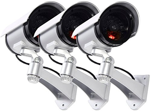 tempo di saldi 3 Telecamere di Sorveglianza Finte da Esterno Luce LED Lampeggiante Infrarossi