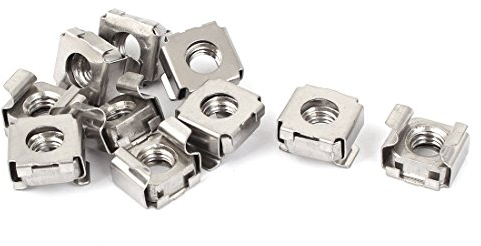 Aexit Käfigmuttern Nägel, Schrauben & Befestigungen aus Edelstahl Aexit, M8 x 1,25 mm, Pitch 304, Silberfarben, Sets mit Schrauben & Muttern 10 Stk.