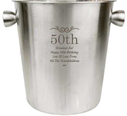 CalEli Gifts Personalised Number Frame Stainless Steel Ice Bucket. A Great Gift For A Special Birthday Or A Housewarming Present.