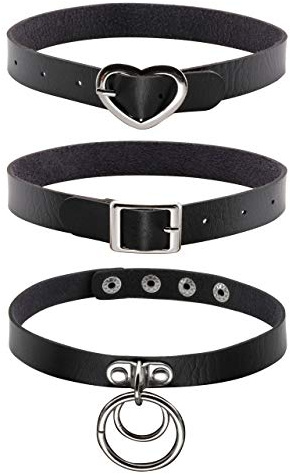 Manfnee Punk Gothic Halsband Halsreif PU Leder Spike Rivet Choker Halskette für Männer Frauen