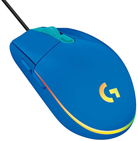 Logitech G203 LIGHTSYNC Gaming Mouse with Customizable RGB Lighting, 6 Programmable Buttons, Gaming Grade Sensor, 8K DPI Tracking, Lightweight - Blue