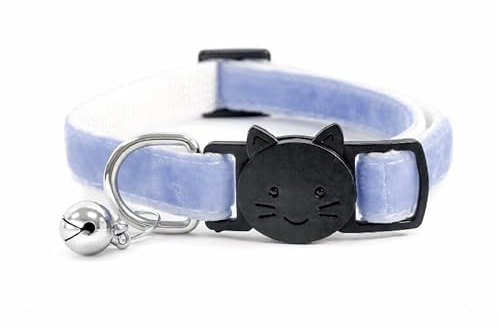 Sammet katt/kattunge halsband – säker snabbutlösning krage | justerbar för att passa de flesta inhemska katter/kattungar (välj lämplig storlek) (Lilac sammet, kattunge krage (15 cm - 23 cm)