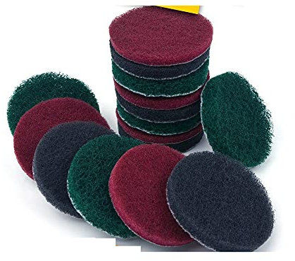 Scheuerschwamm 15 Stück 3 Zoll 75 mm Beflockung Industrielle Scheuerschwämme Heavy Duty 240/400/1000# Nylon Polierpad für die Küchenreinigung,P1000 Fein1000