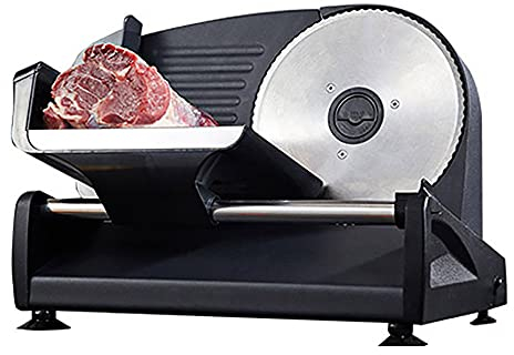 Rebanadora de pan Automatico, Cortadora de Fiambre para casa, Cortafiambres con hoja de acero Inoxidable, Cortador de Verduras Electrico - Carne (grosor de corte 0-15 mm, 200W)