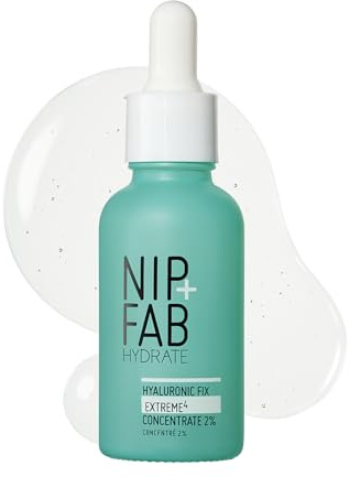 Nip + Fab Hyaluronic Fix Extreme4 2% Feuchtigkeitskonzentrat Hautserum – Intensiv Hydratisierende Tropfen mit Hyaluronsäure, Tremella & Polyglutaminsäure – Für Pralle, Strahlende Haut, 30 ml