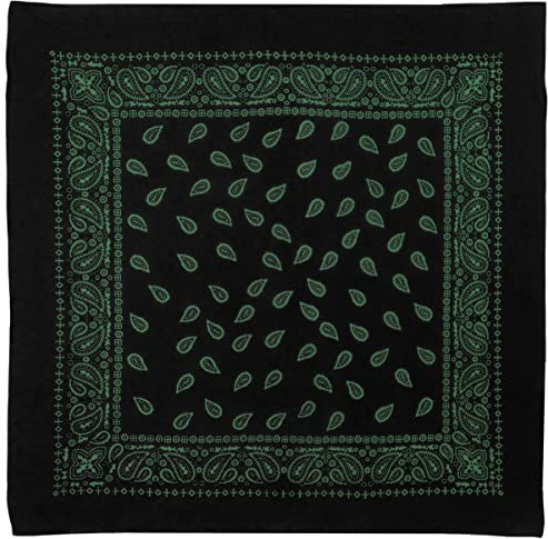 Red X Unisex XL Baumwolle Paisley Bandana Lakritz-Kollektion, grün, Einheitsgröße