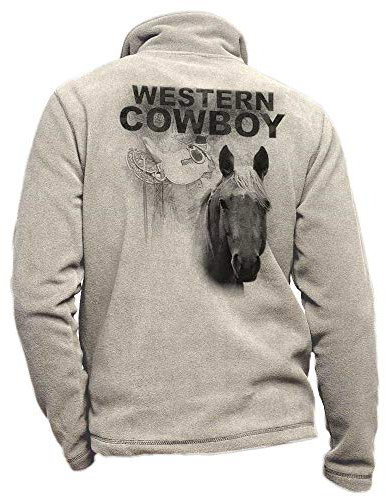 Personalisierte beige Fleece Reitjacke mit einer Westernreitjacke Größe 4XL