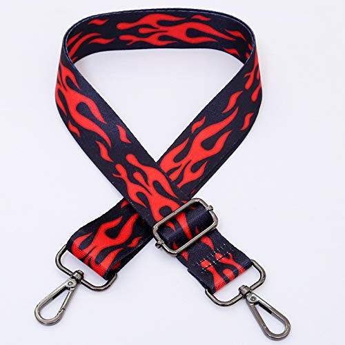 Verstellbarer Schulterriemen 3.8CM, 80-140cm Retro Muster Taschengurt Schultergurt Ersatzgürtel Tragegurt Universal Mode Umhängegurt Schulterriemen für Schultertasche und Handtaschen,Rot