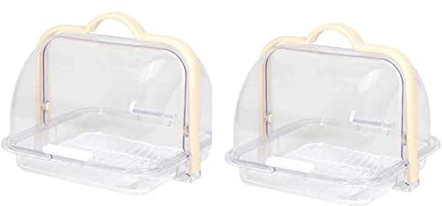 OLOTU Sellado Panera de plástico Transparente, panera con Tapa Enrollable, Soporte de Pan Multifuncional, contenedor de Almacenamiento de Alimentos con asa Natural