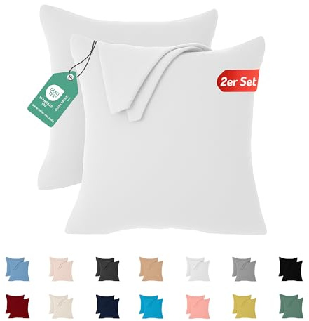 Livessa Kissenbezug 65 x 65 (2er Set) - Verdeckter Reißverschluss an der Langen Seite, Kissenbezug 65x65cm aus%100 Baumwolle Jersey Stoff, Ultra weich und atmungsaktiv, Oeko-Tex Zertifiziert