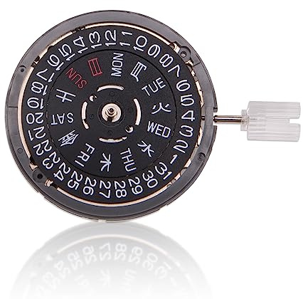 SaiDian 1 pieza NH36 Movimiento de reloj NH36A negro mecánico automático reemplazo corona 3.8 en punto