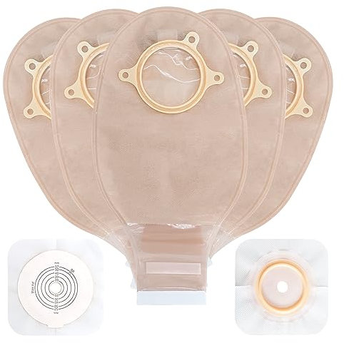 21 bolsas de colostomía con cierre de velcro, 15 bolsas drenables de dos piezas y 6 barreras para la piel del estoma, suministros de ostomía para el cuidado del estoma de ileostomía