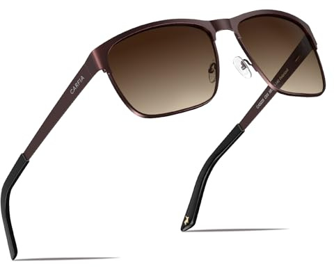 CARFIA Polariserade solglasögon för män med metallbåge UV 400 körglasögon sportglasögon kategori 3 CA5225