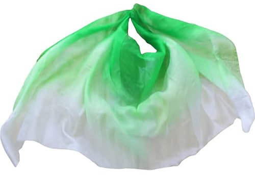 AMEEDA Bauchtanz Schleier Echte Seidenschleier Tanz Bühnen Requisiten Handgemachte gefärbte Schal Tanz Seidenschleier Schal Schleier Bauchtanz-Kostüm (Color : Color 8-YE, Size : XXL-400X114cm)