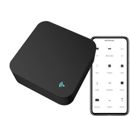 Telecomando WiFi a 2,4 GHz a infrarossi. Telecomando universale IR Smart Home, Tuya, Alexa, Google Home, Smart Life. Controllo TV, Aria Condizionata... Cavo incluso. Nero