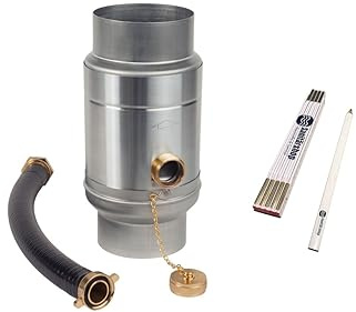 Sanitärshop Baustoffe & Sanitär: Zink Regenwassersammler mit Schlauchanschluss 100mm - mit Zollstock und Bleistift - 85% Wasserertrag für Fallrohr und Regentonne