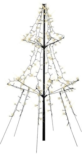 zeitzone LED Lichterbaum Außen 135 cm Weihnachtsbaum 240 LED Warmweiß Schnellmontage Timer Dimmbar