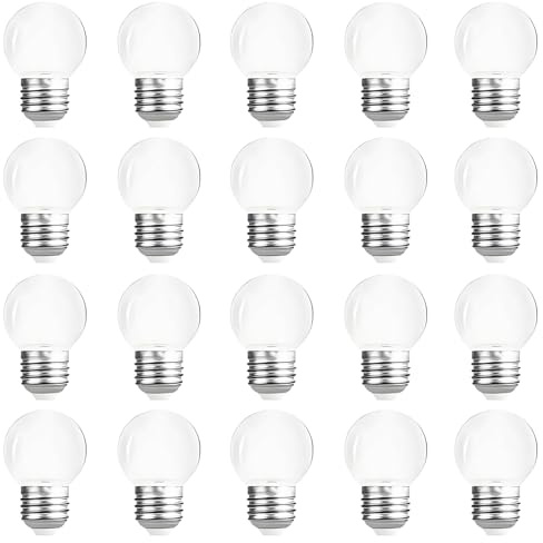 HUAMu Lot de 20 Ampoules LED Blanc Chaud E27 Gros Culot à vis, 2W Équivalent 20W, 200LM, E27 LED Économie d'Énergie pour Maison Terrasse Extérieure Guirlande Noël Fête Décoration d'ambiance