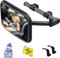 SHEGZHUC Espejo Coche Bebe Asiento Trasero 360° Espejo Retrovisor Bebe Coche con Brazos Extensibles Espejos para Asientos Traseros + 2 Pegatinas Baby On Board & 2 Ganchos Reposacabezas Coche