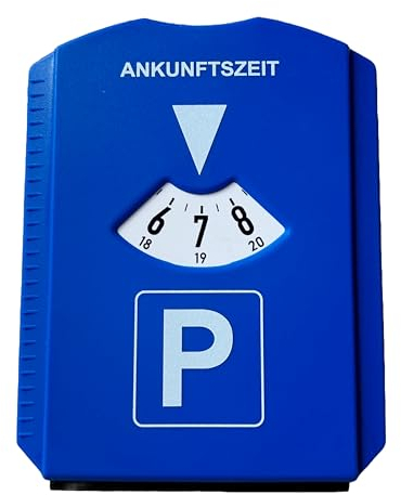 VZL Parkscheibe mit Eiskratzer, 3 Einkaufswagenchip & Scheibenkratzer - Parkuhr mit Schneekratzer für Auto, LKW - Praktischer Kratzer mit Einkaufschip - Parkscheiben für Winter - StVo Konformität