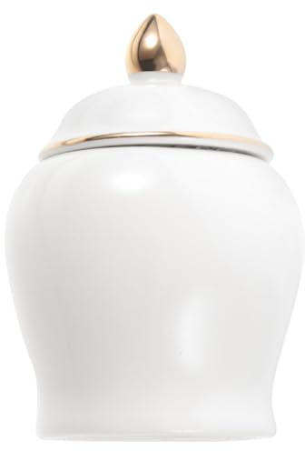 HOLIDYOYO Jarrón De Cerámica Con Tapa Para Jengibre - Tarro De Templo De Estilo Chino - Almacenamiento De Té y Flores De Porcelana - Bote Cubierto