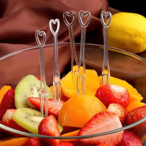 EUTVIBRP 200 Pcs Clear Plastic Mini Appetizer Forks