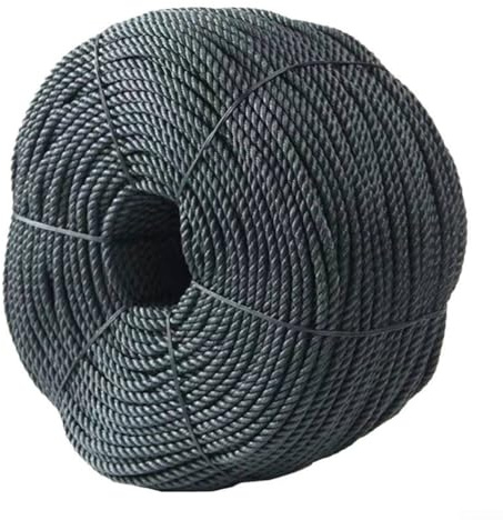 Geflochtene Polyschnur, schwarzes Poly-Seil, 6 mm Durchmesser x 30 m, für Gewächshaus, Marine und Industrie