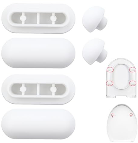 6 Stücke Puffer WC Sitz,WC Sitz Puffer,WC Deckel Puffer,WC Deckel Stopper,Abstandhalter für WC Brille Dämpfer,WC Sitzdeckelpuffer für Toilettensitz,für Zuhause Büro Hotel (Weiß)