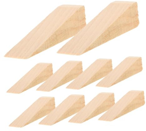 Angoily Cale en Bois pour Porte, Butoir de Porte Anti-Collision, 10 Pièces, Antidérapante, Stable, Résistante la Déformation, pour Maison et Bureau