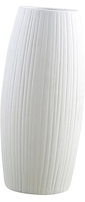 Garneck Vaso da pavimento in ceramica bianca, 50 cm, moderno nel minimalismo nordico, per elegante decorazione da tavolo e decorazione per la casa, ideale per soggiorno e ufficio