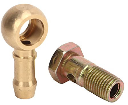 M12 X 1.5mm Banjo Bolt Fitting Kit with 2 Washers Aluminum Alloy Banjo Brake Fitting Adapter for Car
