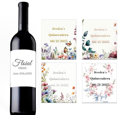 Etichette personalizzate per bottiglie di vino in lamina d'oro Etichette per vino personalizzate per bottiglie Adesivi per vino personalizzati per fidanzamento matrimonio festa di compleanno laurea