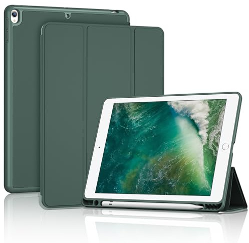 ProCase Pennhållarfodral för iPad Air 3 10,5 tum 2019 A2123 A2152 A2153 A2154, iPad Pro 2 10,5 tum 2017 A1701 A1709 A1852, magnetiskt skyddsfodral mot fall – nattgrön