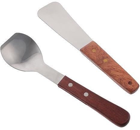 CHICAMPERA 2piezas Cucharas De Acero Inoxidable Para Helados y Frutas Diseño Ergonómico Para Postres y Helados Duros