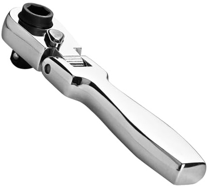 Clé à pipe, clé à cliquet | Clé à cliquet combinée à libération rapide 2 en 1 | Petite clé avec conception de tête mobile rotative à 180°, tournevis à douille et, outils