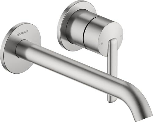 Duravit Balcoon Waschtischarmatur, Unterputz, Wasserhahn Bad, Armatur Waschbecken, Edelstahl Gebürstet