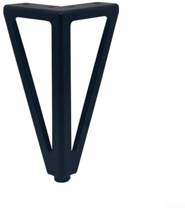 Piedini di ricambio per mobili, confezione da 4 gambe in metallo, alte 15,2 cm, con design triangolare e cuscinetti per la riduzione del rumore, per letti, divani, armadi e tavolini da caffè (nero)