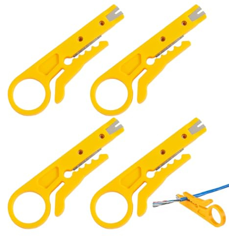 DOKRIN Pinze spelafili,Spellafili da 4 pezzi per la spelatura di cavi di rete, telefonici e di alimentazione, garantendo sicurezza e protezione dai cavi interni