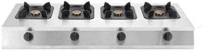 Multi-Burner Countertop Gas Stove,4.2KW High-Power Cooktop,with Stainless Panel and Flame Failure Protection,for Restaurants Food Trucks Events (3/4/6/8 Options)(NG,4 burners)