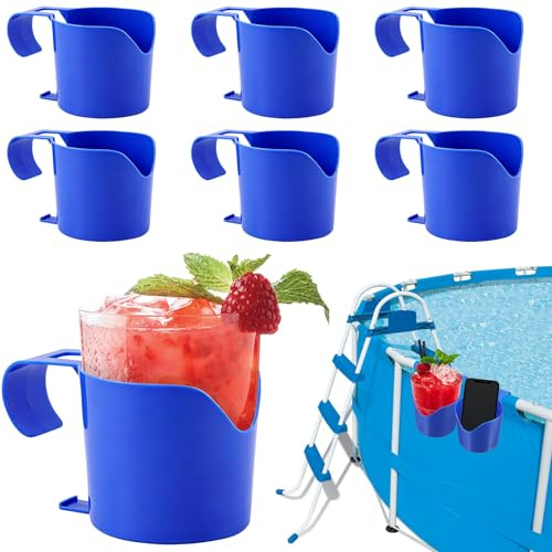 Juego de 6 portavasos para Piscina, de plástico, para Bebidas y Cerveza, Accesorios multifuncionales para Piscinas, Ideales para Bebidas y teléfonos móviles