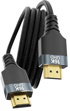 Cable HDMI largo 3 M,Ultra Alta Velocidad Cable HDMI 2.2 Soporte 16K@60Hz/8K@240Hz/4K@480Hz,HDCP 2.2&2.3,DTS:X,Dinámico HDR,eARC,HDMI 2.1 Compatible con PS5/4/Xbox/Roku TV/HDTV/Monitor/Blu-ray Player