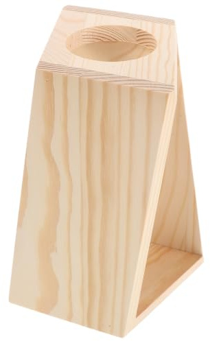 jojofuny Porta Provetta in Legno per Vaso Idroponico a Tubo Singolo | Base Beige, Apertura Centrale 6cm, Finitura Liscia, per Scrivania Ufficio e Soggiorno